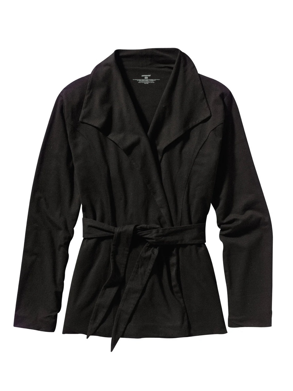 Patagonia Gravitee Black Tie Waist Wrap Cardigan